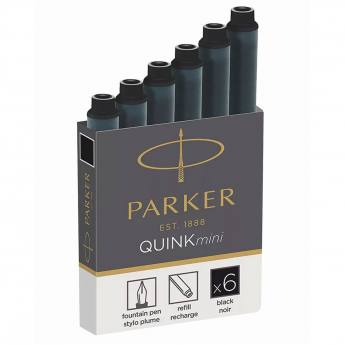 Чернильный мини картридж PARKER ДЛЯ ПЕРЬЕВОЙ РУЧКИ, ЧЕРНЫЙ