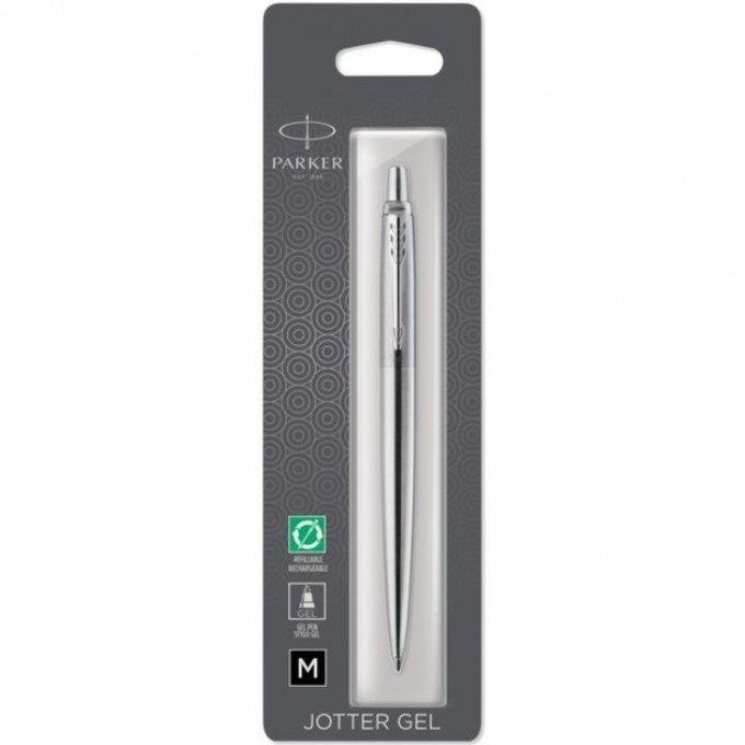 Ручка гелевая PARKER JOTTER CORE () Stainless Steel CT M черный блистер 2020671