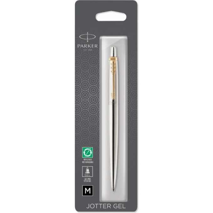 Ручка гелевая PARKER JOTTER CORE K694 () Stainless Steel GT M черный 2020672